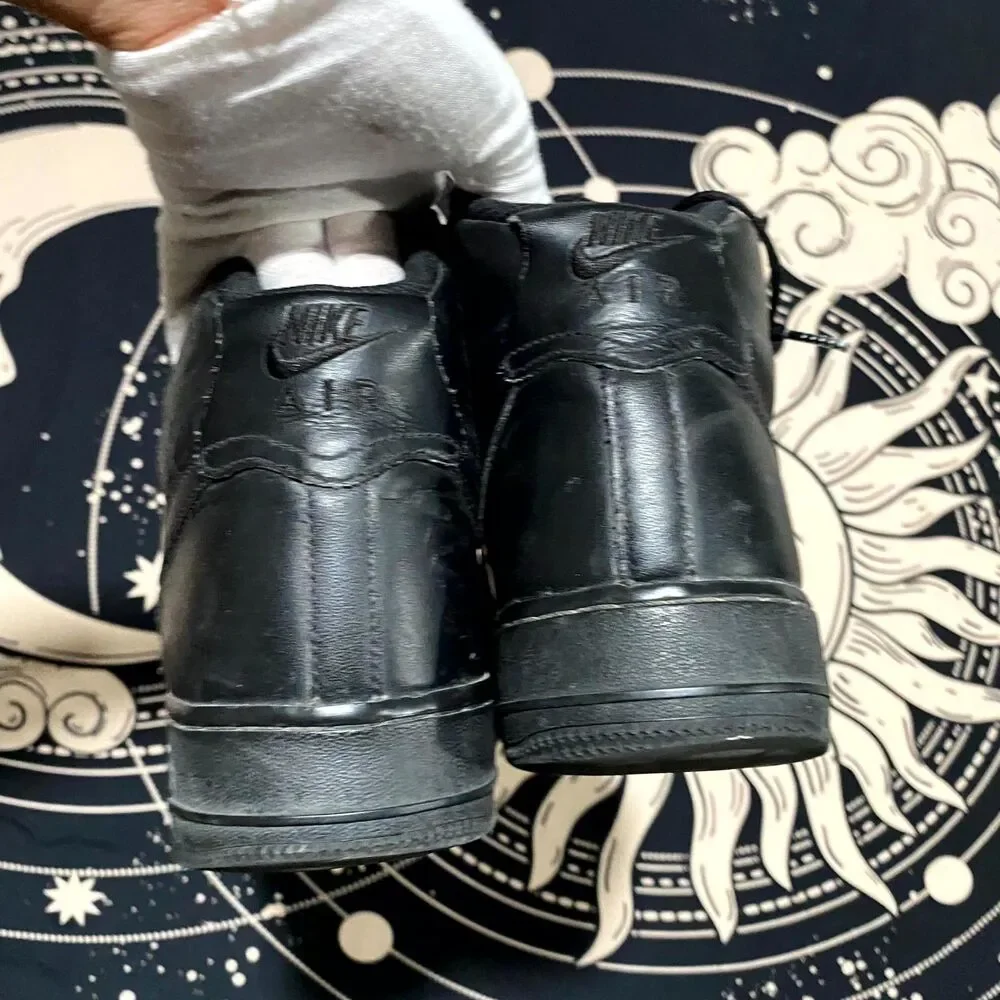 Nike Air Force 1 High 315121-032 Athletic Shoes Mens 10 Black Leather Basketball